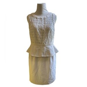Worthington White Peplum Dress use great condition